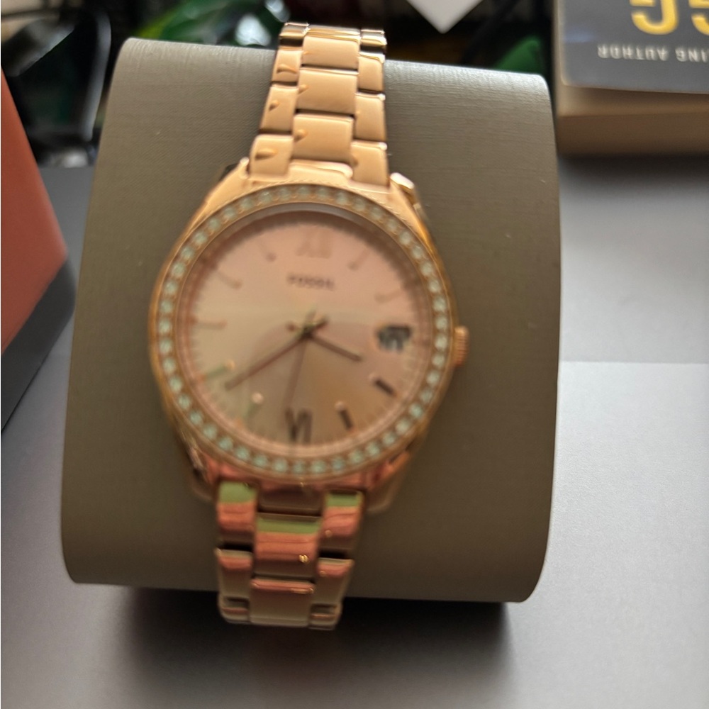 Fossil Rose Gold Watch with Crystal Accents Rose Gold new Fossil watch with tags